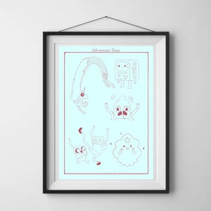 Adventure time TV art | A4 art print | Minimalist Movie Poster Art Print Custom Movie Wall Art, Home Decor, digital art