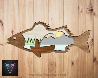 Download 3d Layered Fish Svg Etsy