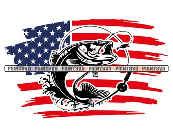 Free Free 226 American Flag Largemouth Bass Bass Fish Svg Free SVG PNG EPS DXF File