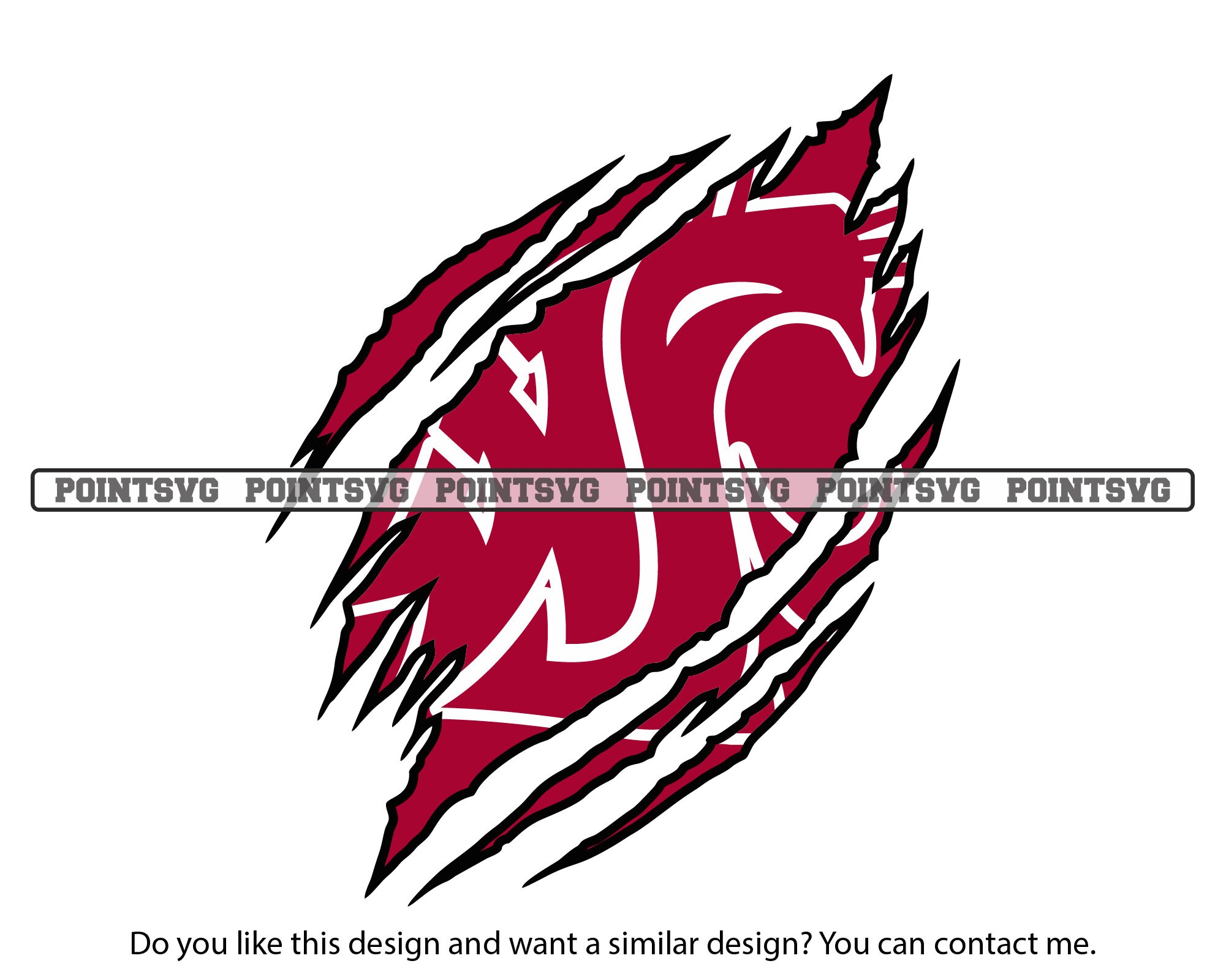 Washington State Cougars Svg Logo Png Ripped Claw Mark Designs Etsy