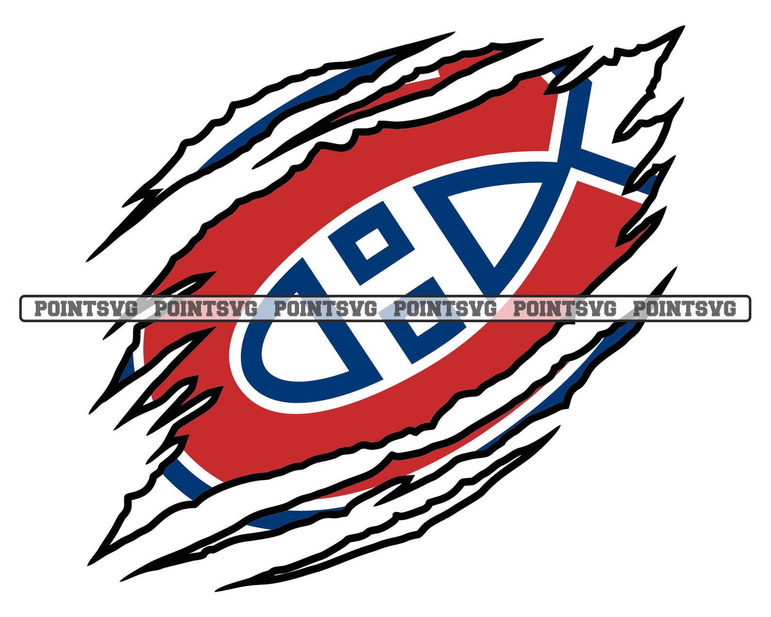 Montreal canadiens Svg Logo Claw Mark Clipart Vector Cricut | Etsy