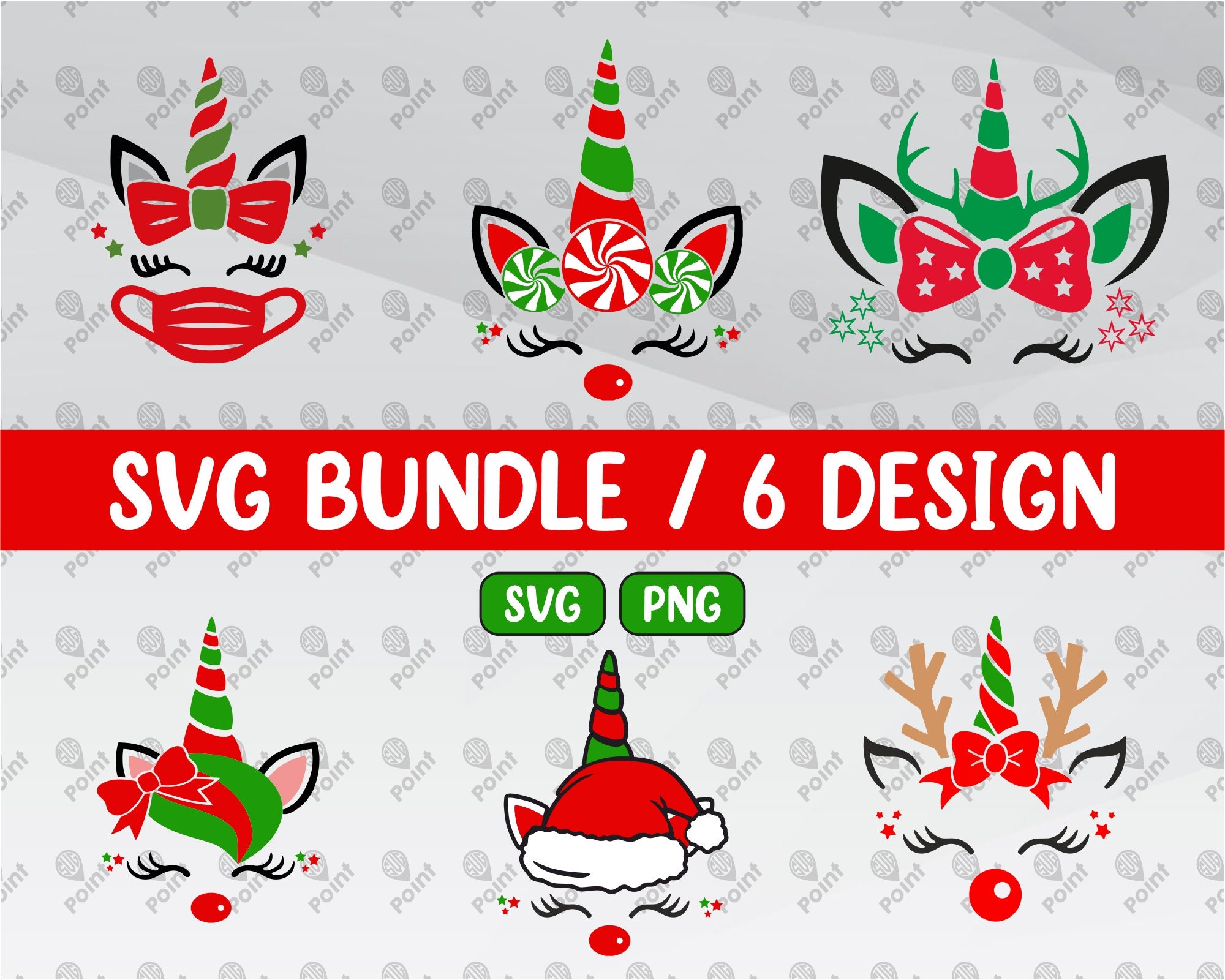 Download Christmas Unicorn Svg Files For Cricut Silhouette Cameo 6 Etsy