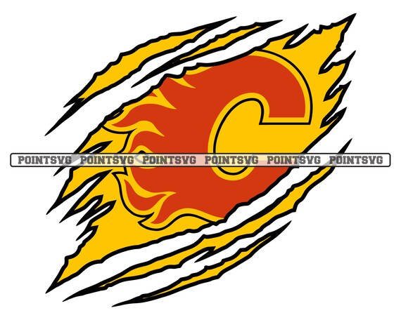 Calgary Flames Svg Logo Claw Mark Clipart Vector Cricut Cut | Etsy