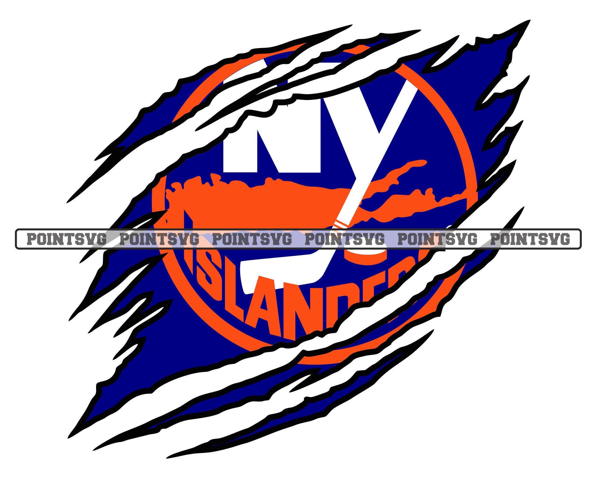 New York Islanders Svg Logo Claw Mark Clipart Vector Cricut Etsy
