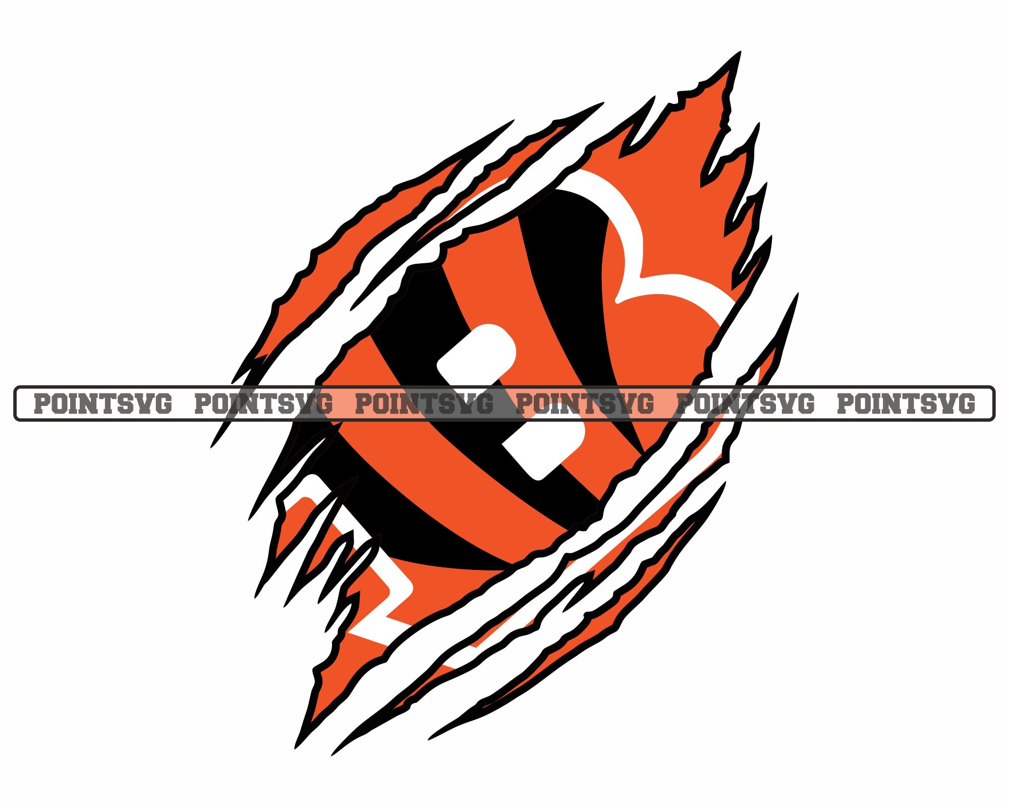 Cincinnati Bengals Svg Ripped logotipo Claw Marks Cricut Etsy