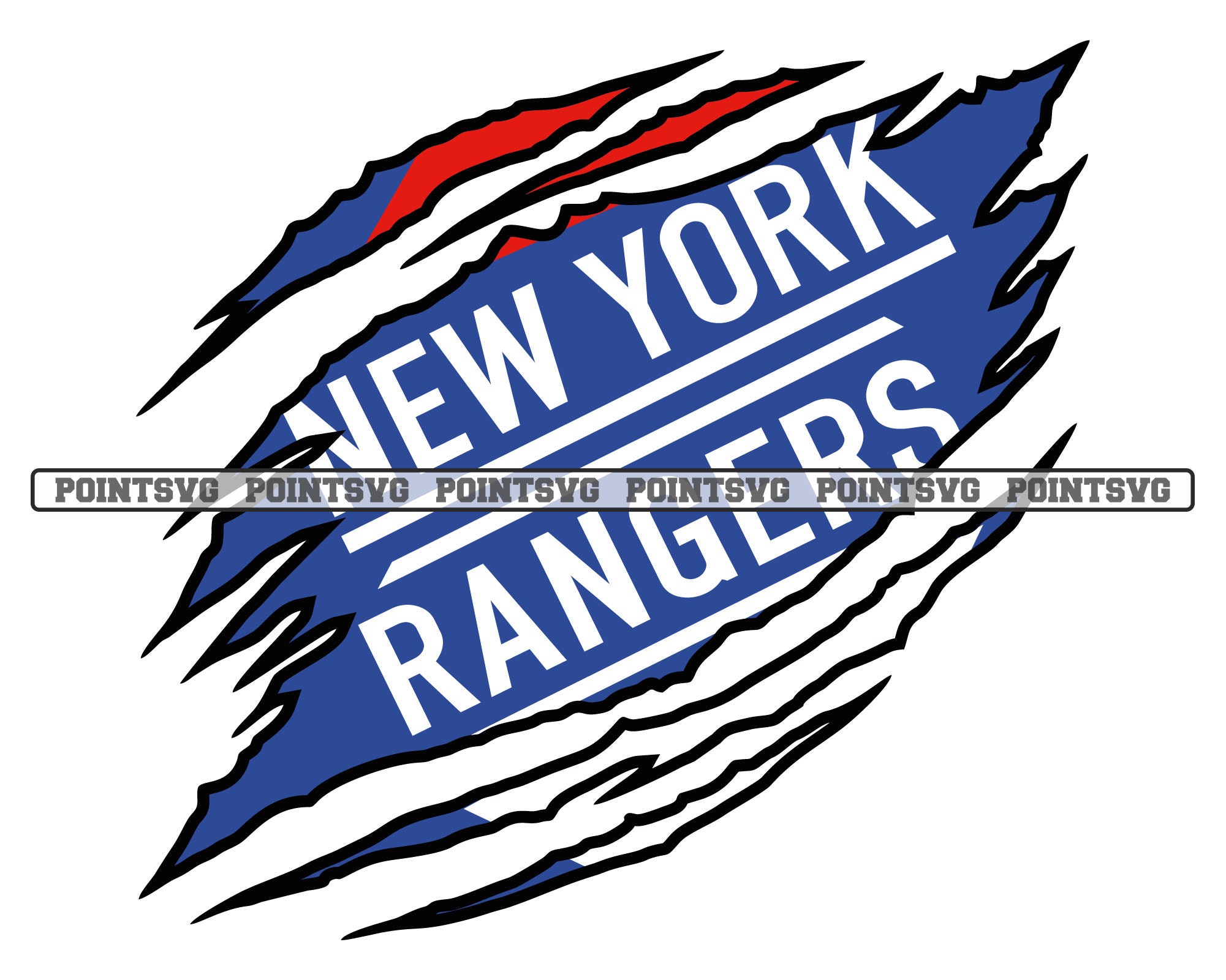 New York Rangers Svg Logo Claw Mark Clipart Vector Cricut Cut | Etsy