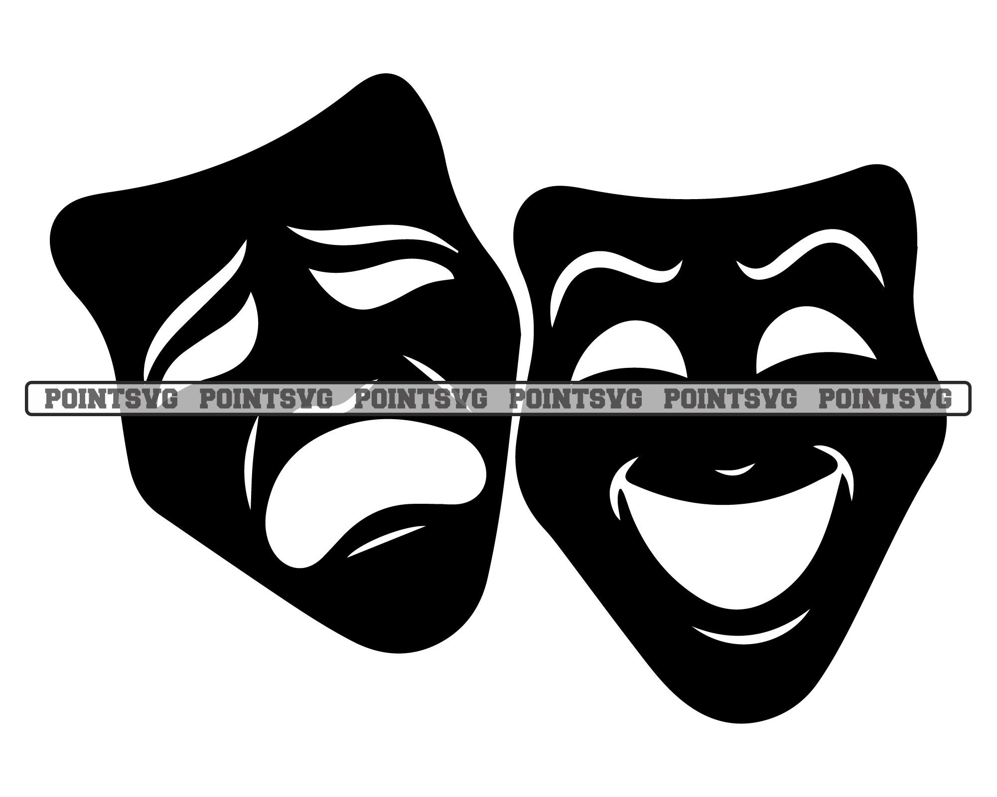 Theatre Mask Svg Png Clipart Etsy