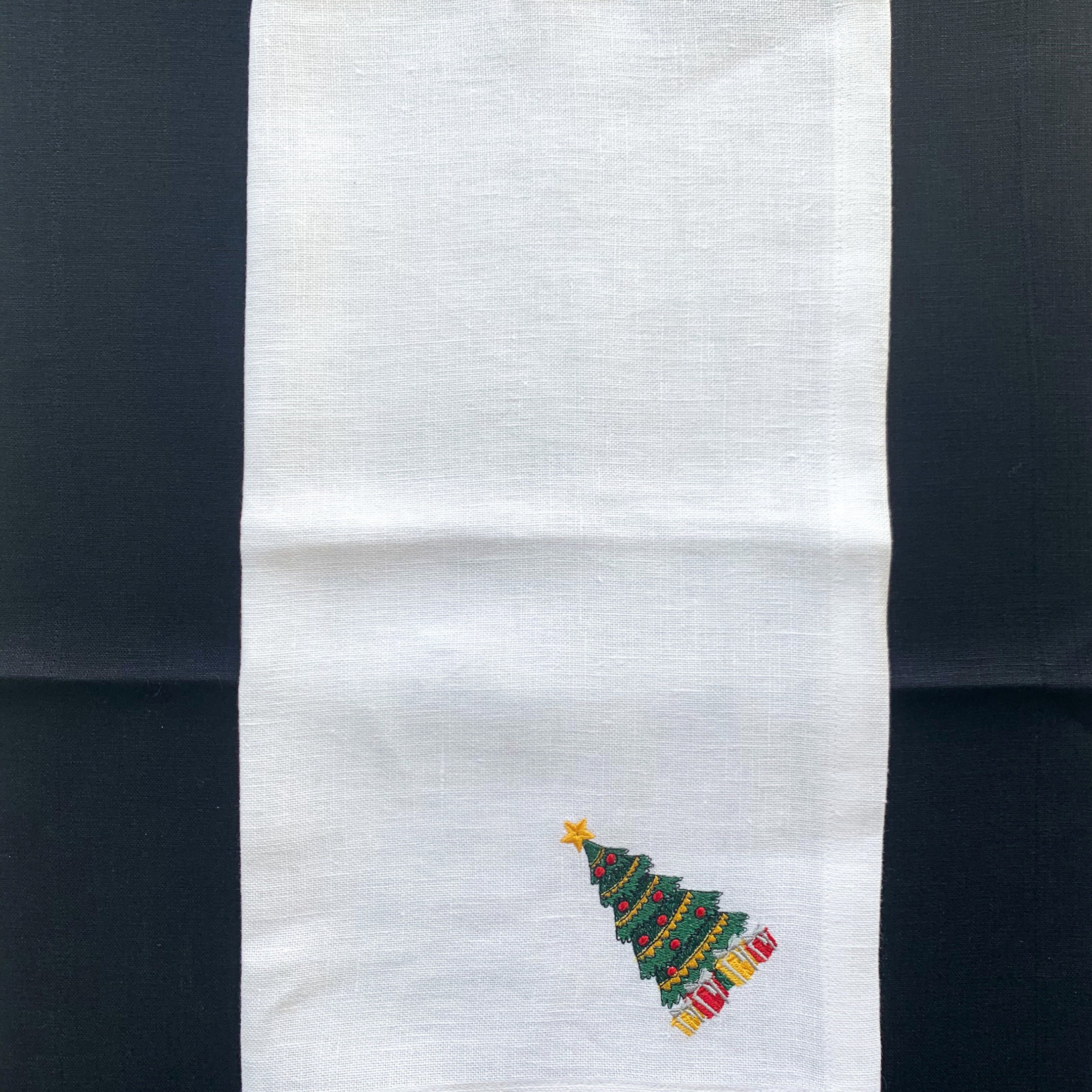 Christmas Linen Napkins Set of 2468 Christmas Tree Etsy UK