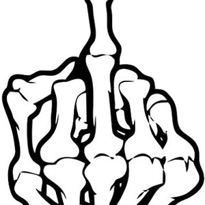 Middle finger skeleton skull eff you png svg
