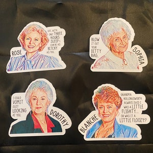 4 pack 2"x3" Golden girl's stickers thank you friend present mom sister stickers dorthy rose vinyl