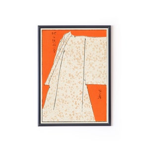 1893-1896 WATANABE SEITEI Japanese robe illustration from Bijutsu Sekai a prominent Kacho-ga Ukiyo-e Original Japan Fine Art Japanese Poster