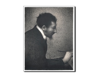 Georges Seurat "Portrait of Edmond-François Aman-Jean" 1882-83 Art Poster Print - French Impressionist Painter