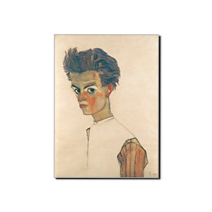 1910 EGON SCHIELE Self-Portrait Expressionist Schiele Artists Illustration Poster Mid Century Interior Danish Abstract Art Poster Print