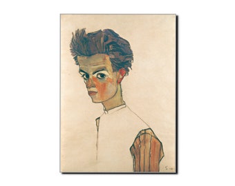 1910 EGON SCHIELE Self-Portrait Expressionist Schiele Artists Illustration Poster Mid Century Interior Danish Abstract Art Poster Print