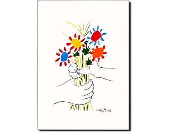 Picasso Drawing Art Print Pablo Picasso Art Print Picasso Flower Print Mid Century Interior Fine Art Wall Decor Minimalist Decor Retro Print