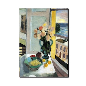 Henri Matisse Blumen vor einem Fenster 1922 Kunst Poster Matisse Kunst Poster Druck Retro Illustration Poster Fine Art Mid Century Modern