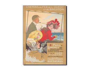 René Péan "Paris to London" 1905 Art Travel Poster Print - French Painter