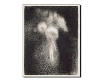 Georges Seurat Vintage Monochrome Art Poster Print - French Impressionist Painter