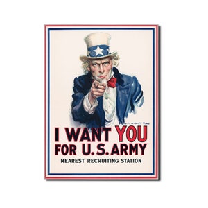 Ik wil je voor U.S. Army 1917 Art Poster Print James Montgomery Flagg Art Print Mid Century Interior Fine Art Wall Decor Modern Decor Retro