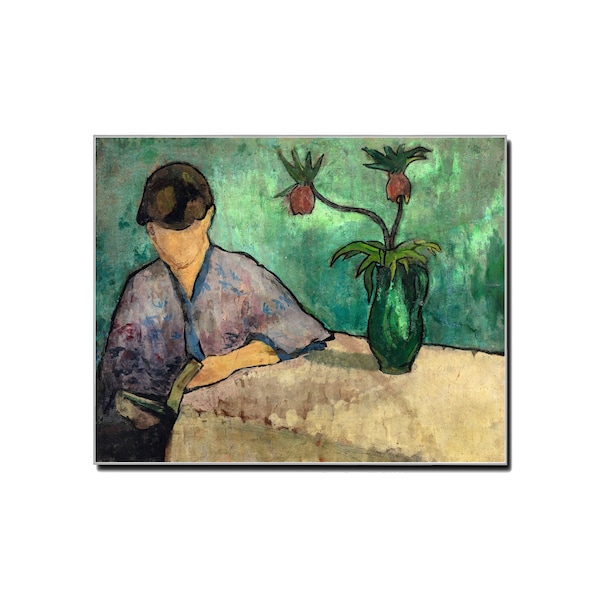 Emile Bernard Jeune femme lisant en kimono Art Print Oil Painting Print Mid Century Interior Fine Art Wall Decor Fine Art Wall Art Decor