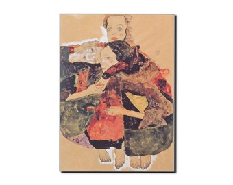 1911 EGON SCHIELE Grupo de tres niñas Expresionista Bellas Artes Impresión abstracta Póster de arte danés de mediados de siglo Impresión artística Impresión de retrato Minimalista