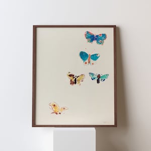 1912 Odilon Redon Five Butterflies Original Vintage Print Fine Art French Abstract Graphics Art Mid Century Modern Art Wall Decor Poster