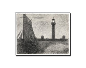 Georges Seurat "The Lighthouse at Honfleur" 1886 Art Poster Print - French Impressionist Painter
