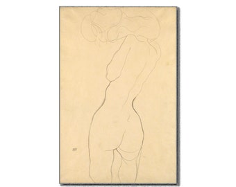 Egon Schiele kunstposter vrouw terug act 1912 expressionistische kunstenaar halverwege de eeuw moderne interieur muur decor cadeaus voor haar/hem