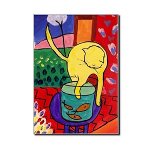 Henri Matisse kat en rode vis 1938 kunstposter Matisse Art Poster Print retro illustratie poster fijne kunst halverwege de eeuw modern