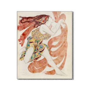 Léon Bakst Art Poster Print Bacchante for Narcisse 1922 Modernist Mid Century Modern Interior Fine Art Poster Wall Decor Gifts for Him/Her