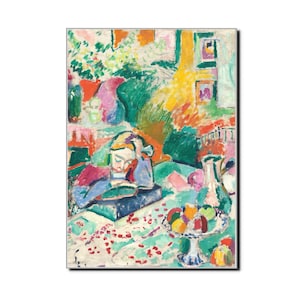 Henri Matisse Interior mit einem jungen Mädchen 1906 Kunst Poster Matisse Kunst Poster Druck Retro Illustration Poster Fine Art Mid Century Modern