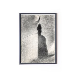 1884 GEORGES SEURAT A Woman Fishing Vintage Fine Art Illustration Digital Art Mid Century Interior Art Home PRINTABLE Wall Decor Poster