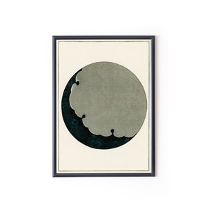 1893-1896 WATANABE SEITEI Moon illustration from Bijutsu Sekai a prominent Kacho-ga Ukiyo-e Original Print  Japan Art Fine Art Poster