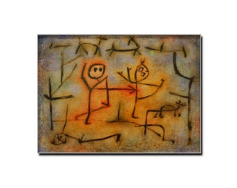 Paul Klee "Hot Pursuit" 1939 Art Poster Print - Swiss Artist, Expressionism, Cubism, Surrealism