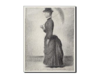 Georges Seurat "Woman Walking with a Parasol" 1884 Art Poster Print - French Impressionist Painter
