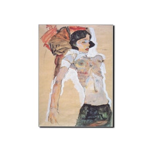 1890 EGON SCHIELE Poster artistico espressionista seminudo sdraiato Arte nudista Stampa artistica astratta Poster artistico danese di metà secolo Stampa artistica