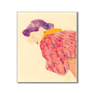 Egon Schiele Art Poster Lying girl with red blouse Expressionist Artist Female Portrait Mid Century Modern Wall Decor Gifts for Her/Him