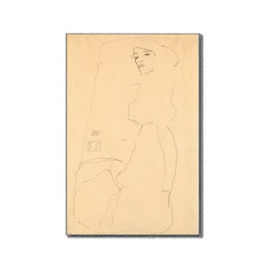 Egon Schiele KunstPoster Portrait von Frau Expressionist Künstler Mid Century Modern Interior Fine Art Wand dekor Geschenke für Sie/Ihn