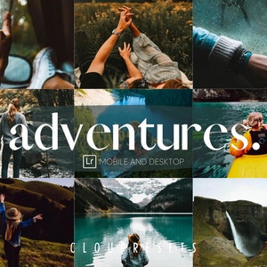 5 Adventures Lightroom Presets: Mobile & Desktop, Dark Moody Filter (DNG, XMP)