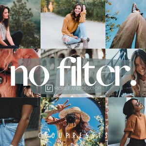 5 No Filter Look, Preset Lightroom Mobile and Desktop, Instagram Filter for Travel Instagram Influencer and Bloggers, No Filter Preset