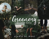 Moody Green Lightroom Presets Mobile Desktop, Greenery Filters, Dark Green Photo Edits, One-Click Nature Presets, Travel Aesthetic, Presets