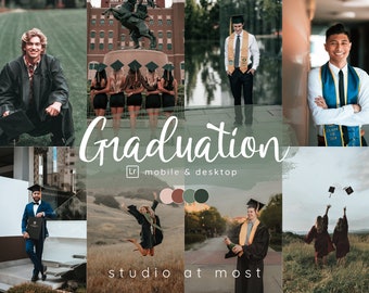 15 Graduation Preset, Mobile and Desktop Lightroom Preset for Instagram Filter for Instagram fluencer and Bloggers, Senior Graduation Preset