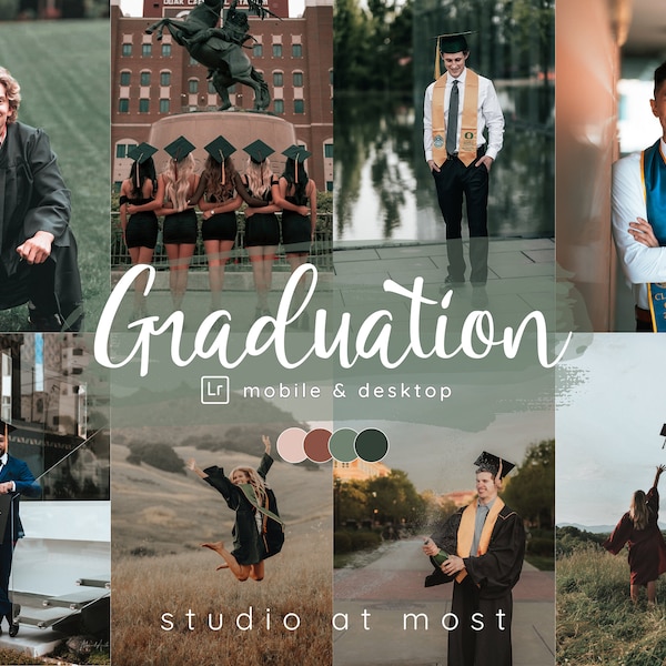 15 Graduation Preset, Mobile and Desktop Lightroom Preset for Instagram Filter for Instagram fluencer and Bloggers, Senior Graduation Preset