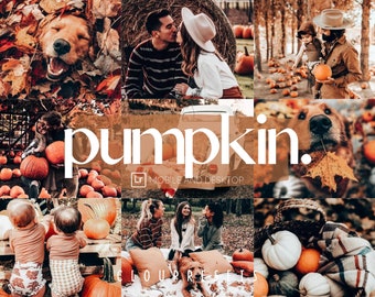 5 Pumpkin Spice Preset, Mobile and Desktop Lightroom Preset for Instagram Filter for Instagram Influencer and Bloggers, Orange Pumpkin Look