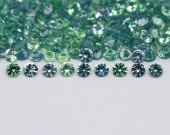 Natural Rare Blue and Green Kornerupine Lot 2.5x2.5 MM Round Shape Faceted Gemstone