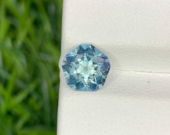 Natural Aquamarine 0.89 Carat 6.6x6.6 MM Fancy Shape Faceted Gemstone
