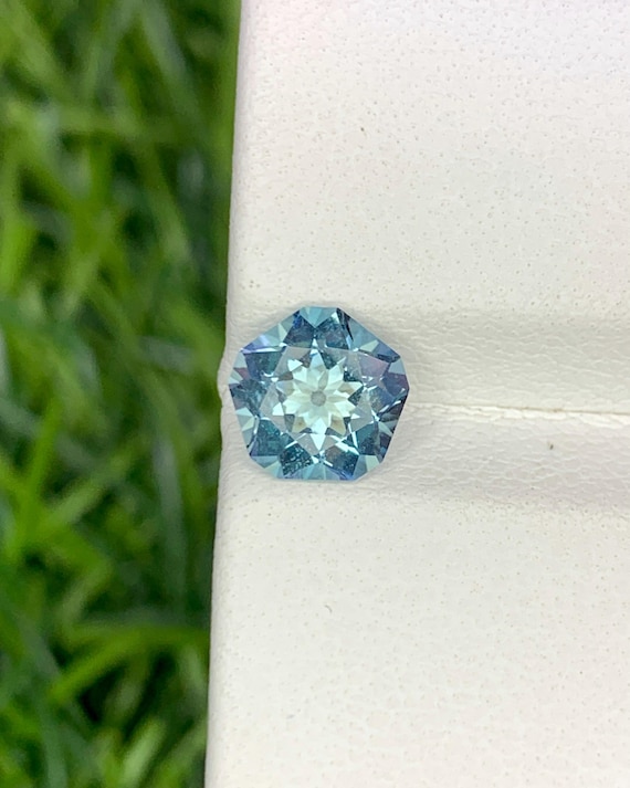 Natural Aquamarine 0.89 Carat 6.6x6.6 MM Fancy Shape Faceted Gemstone