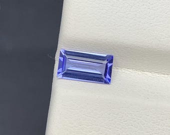 Natural Blue Tanzanite 0.72 Carat 7.7x4.2x2.5 MM Baguette Shape Faceted Gemstone