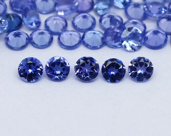 Natural Blue Tanzanite Lot 2.5x2.5 MM Round Shape Faceted Gemstone Lot