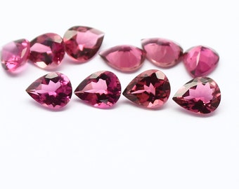 Natural Flawless Pink Tourmaline Lot 5x4 MM Pear Shape Faceted Gemstone Lot